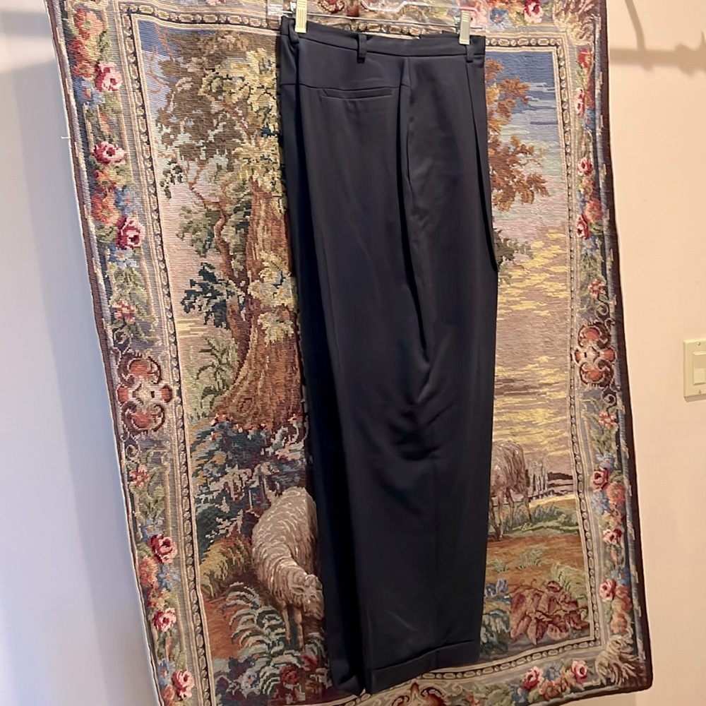 Valerie Stevens Petites Wool Front Pleated Pants  Size 10P in Eggplant Color.